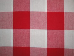Dunroven House 3 Inch Farmhouse Check Red White Woven Cotton Homespun Fabric