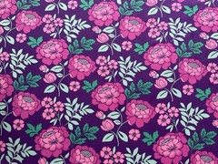 Fabric Cotton Purple Flower 42”x 35” By Jo Ann 211