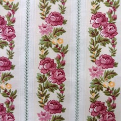 Marcus Brothers Faye Burgos Rose Floral Stripe Cotton Fabric BTY x 43″