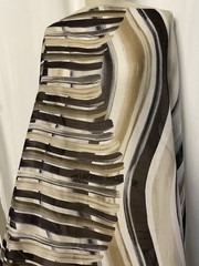 Silk Batiste Horizontal Stripes Vertical Waves Print Fabric By The Yard 54″ Wide