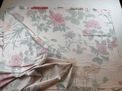 Bloomcraft FABRIC Orig. Screen Print By Luther Travis Floral 1981 29×78” Read