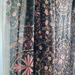 Star Fabrics Inc. Black Floral Sheer Polyester Chiffon Fabric 60×72″