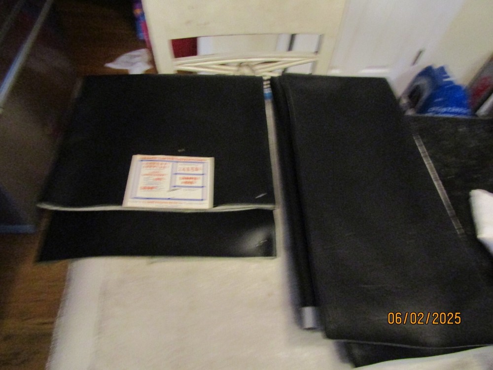 Vintage Illinois Foam Vinyl Upholstery Fabric Black 24 x 54 & 36 x 34 Plus