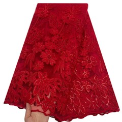 5 Yards Sequin Embroidery Tulle Lace Fabric Net African Lace Fabric Women Dress