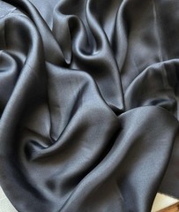 Charcoal Gray 100% Silk Twill Fabric 12mm weight