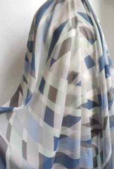 55”Wide By Yard Natural Mulberry Silk Georgette Chiffon Fabric Geometric Design