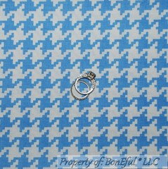 BonEful Fabric FQ Cotton Quilt Blue White Tone Tonal Block Check Retro Stripe US