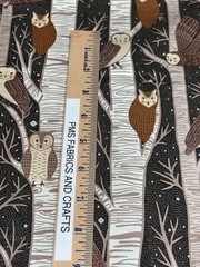 MODA Night Owl 100% med cotton fabric by the yard Midnight 48420 24 OWLS tree