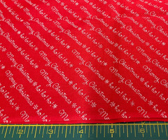 HALLMARK CARDS – MERRY CHRISTMAS ON RED (1981)– 2/3 YARD