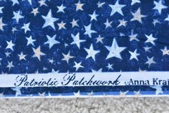 By 1/2 Yd, Vintage, Pink White Blue Stars on Navy Cotton, MMFAB, Krajewski, V926
