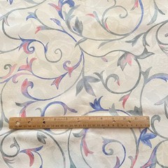 1.6 YD Pastel Floral Flourish Brocade Decor Upholstery Fabric