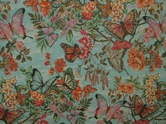 Curtain Upholstery Tapestry Fabric “Butterflies In The Sky” Cushion Chair Pads