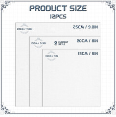 Embroidery Fabric Squares 8X8In, 12 Pcs White Cotton Cloth for DIY Crafts | Embr