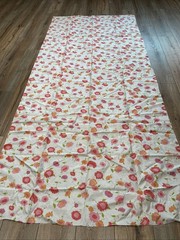 Vintage Sample Fabric 100% Estron Acetate Floral Pink Orange 45”x108”