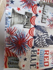 7 Pcs Patriotic Quilting Fabric MULTI COLOR ALL DIFFERENT SIZES &SHAPES