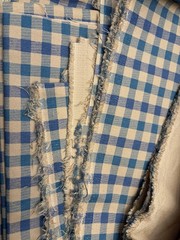 Heavyweight Vintage Plaid Cotton Fabric Japanese Style 2M x 55” Blue