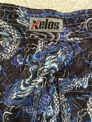 Xelos boy’s swim trunks Y2K vintage 2000s Asian dragon print fabric kidcore kids