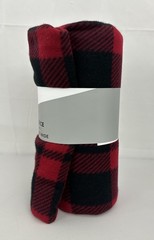 Joann Fabrics Lightweight Blizzard Fleece Luke Red & Black Buffalo Plaid 2 Yards