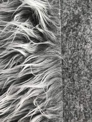 Faux Fur Fabric Square Patches for Crafts, Sewing, 10 x 20 Inch, Grey Frost