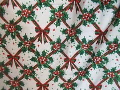 CHRISTMAS HOLLY&BOWS By Spring Mills VTG RARE WHITE MULTI SBTY X 54″ NEW