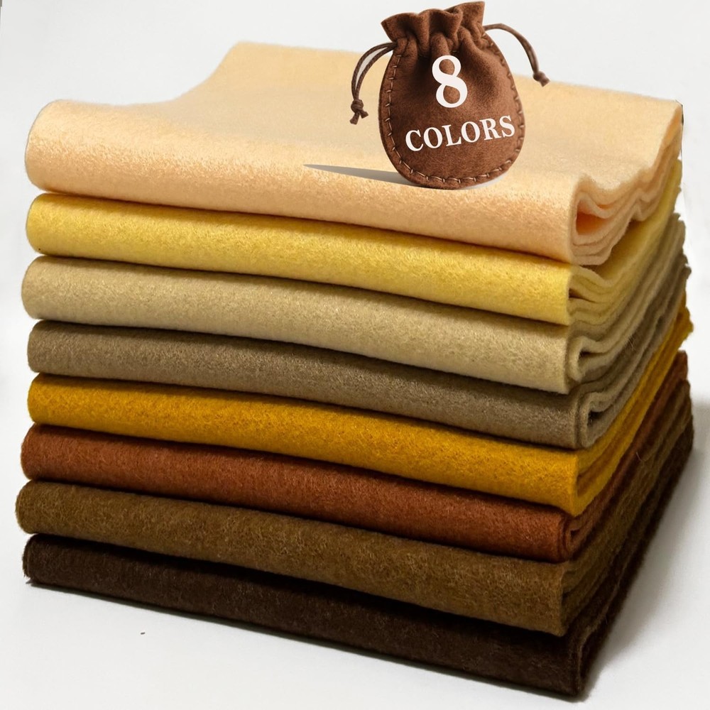 8 Rolls Felt Fabric Sheet Bulk 8″x36″ 1.6mm Thick Soft Felt Sheet 8 Assorted