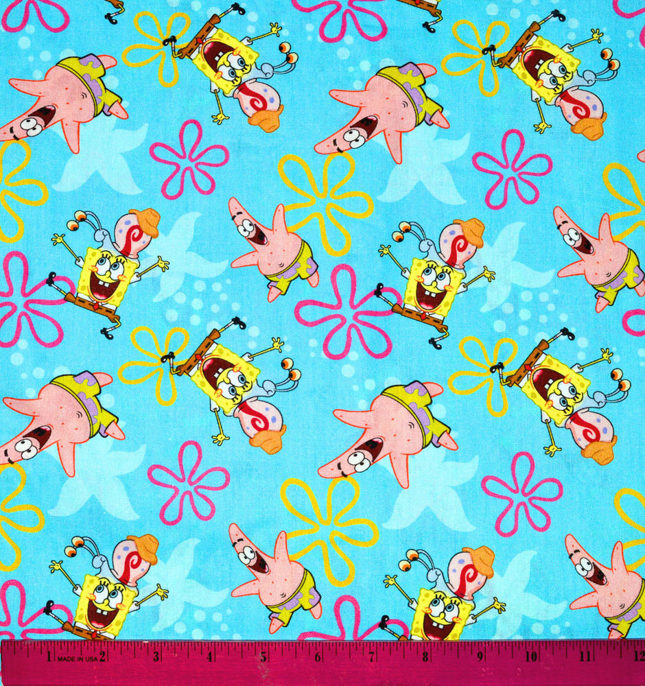 Spongebob Squarepants Fabric – HALF YARD 100% Cotton Quilting Patrick Sponge Bob