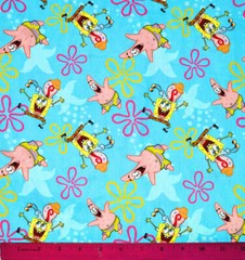 Spongebob Squarepants Fabric – HALF YARD 100% Cotton Quilting Patrick Sponge Bob