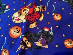RARE Vintage Halloween By Joan Elliott Trick Or Treat Animals Cotton Fabric 1 Yd