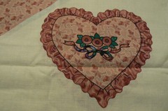Fabric Panel COUNTRY LOVE Heart Pillow Ruffle Springs Industries Country Store