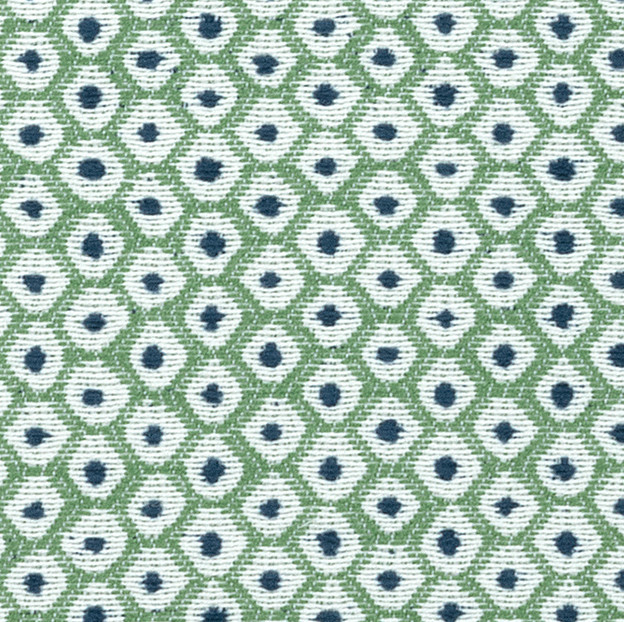 Thibaut InsideOut Dots OUTDOOR Fabric- Pixie / Kelly Green Marine 0.85 yd W73464
