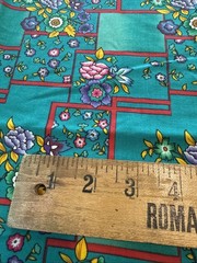 French Country Collection Vintage Green Floral Lattice Fabric 4.5 yards Retro