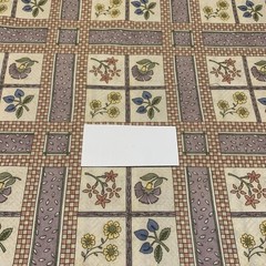 Vtg Floral Fabric By Debbie Mumm For SSI Grid Pattern Muted Lavender Cream BTHY
