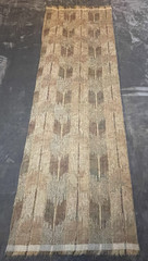Upholstery Fabric Traditional Earthy-Tone Ikat Pattern w/ Fringed Edges 1.19 yds