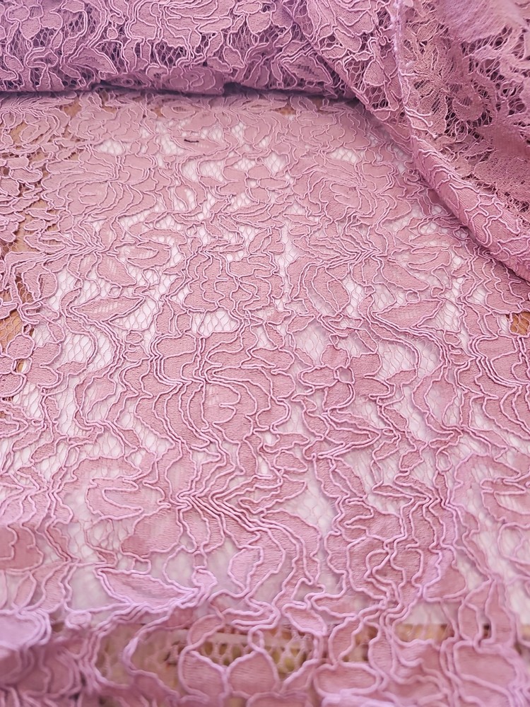 Floral Lace Fabric Special Occasion Pink Corded Gown By the Yard