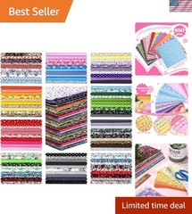Vibrant 100-Piece Floral Quilting Fabric Bundle – 10×10 Inches Soft Cotton