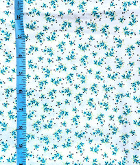 25″++ Blue Floral Cotton Print Quilting Quilter’s Showcase JoAnn Fabric White