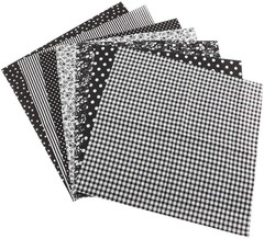 Pre Cut Cotton Fabric Bedding, 7Pcs 25X25Cm Assorted Squares Quarters Bundle for