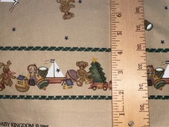 By the Yd Vintage 1995 Daisy Kingdom Christmas Tot Toys Double Border Fabric BTY