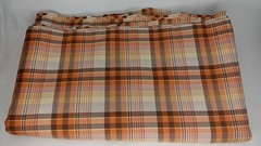 Orange & Brown Plaid Checkered Quilt Fabric Textiles 216″ x 66″ New Arrival