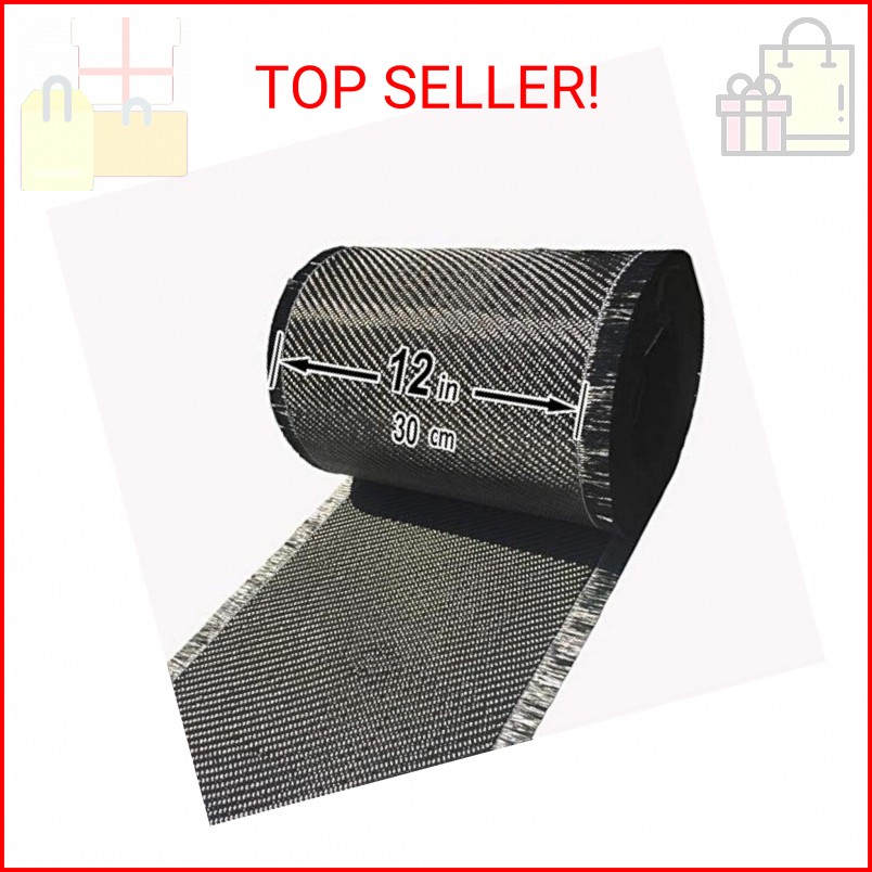 5 FT x 12″ – Carbon Fiber FABRIC-2×2 Twill WEAVE-3K/220g