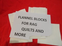 25 4 1/2″ white flannel pre cut squares other sizes WE CUT, YOU SEW. FUN