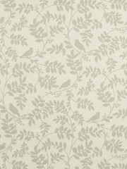 60 yard fabric roll, upholstery, 100% cotton, trailing leaves, birds, taupe