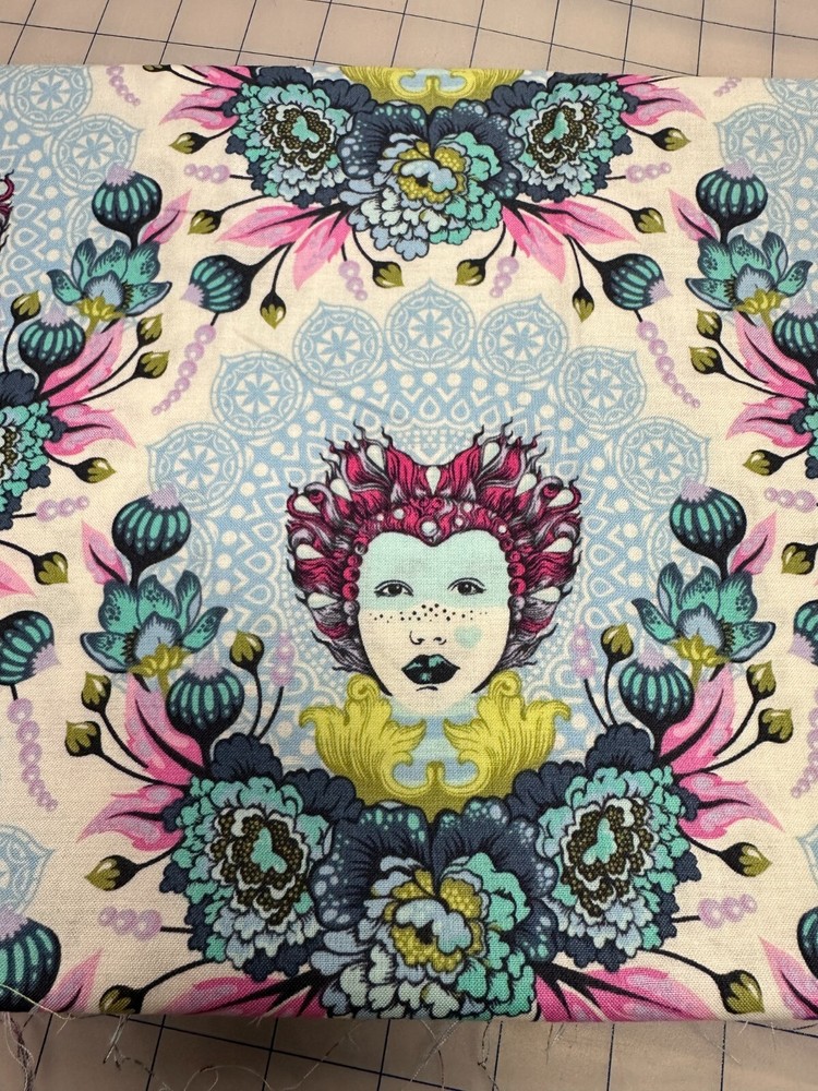 TULA PINK ELIZABETH 16Th CENTURY SELFIE~SKY(BLUE)~1 meter x WOF~OOP~VHTF