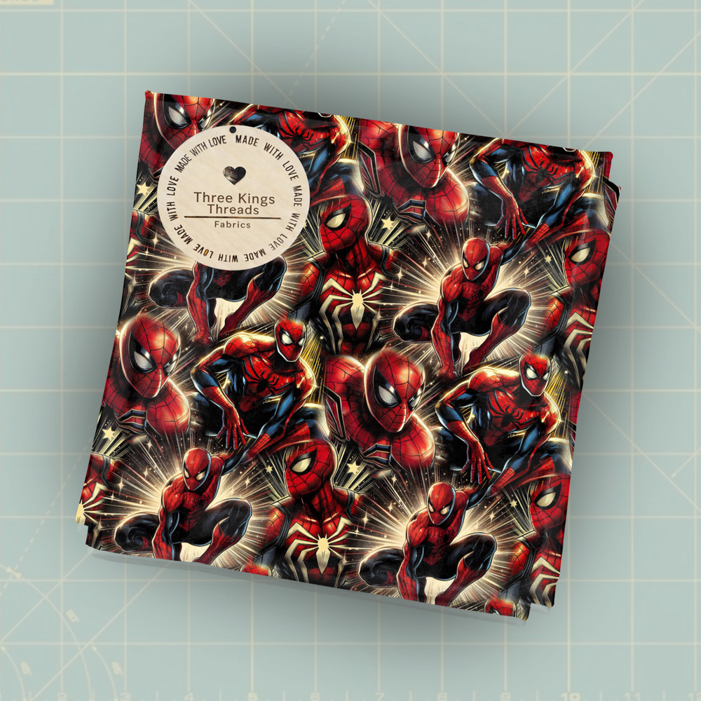 Marvel SpiderMan Movie Gold DBP 1 Yard Print Fabric Seamless Design Appro 59×36