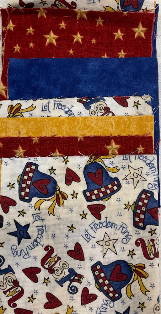 4″x4″ SQUARES – PACK #2 – LET FREEDOM RING QUILTING SQUARES- 40 PCS