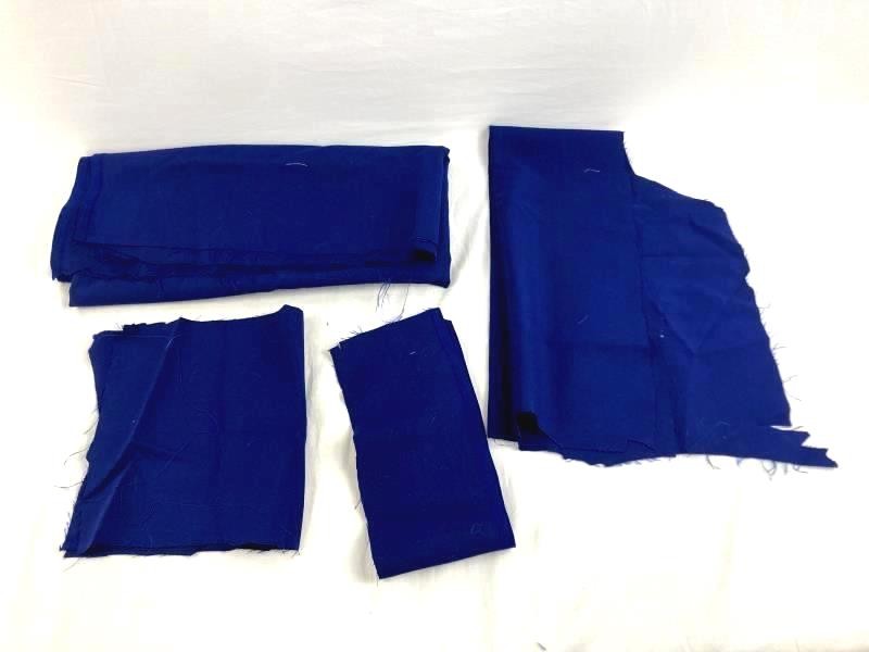 Lot of 4 Navy Blue Garbardine Fabric Remnants for Sewing Crafts 19″-65″