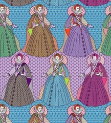 Alexander Henry The Queen Elizabeth Renaissance Blue Fabric 18″ X 45″ Rare New