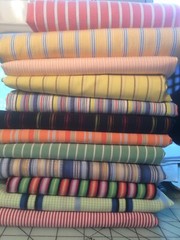 24-pc BOLD Scraps 12 Men’s assorted STRIPE shirt SLEEVES 100% cotton Quilting
