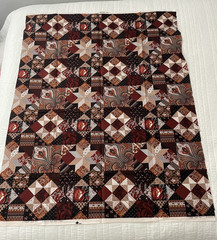 Fabric vintage VIP Cranston quilt brown material 44“ x 35“ remnant rare HTF