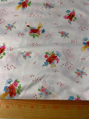 nylon polyester fabric/floral design on white background 47″ by 64″